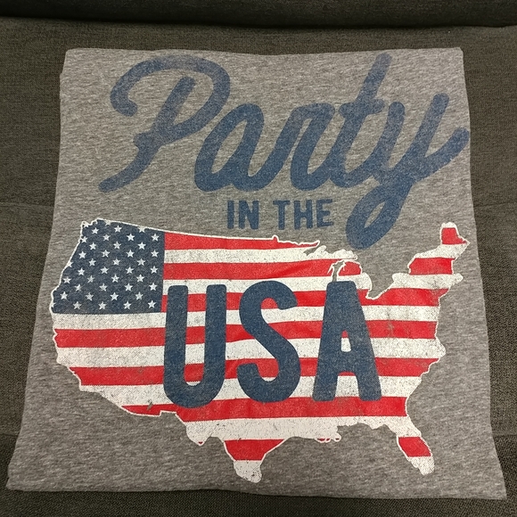 Americana Party in the USA Men's XL T-Shirt Gray Patriotic Short Sleeve Tee - Picture 6 of 12